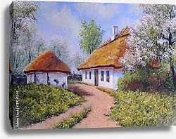 Постер Украинская деревня весной