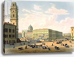 Постер Школа: Французская 19в. The Catholic Church and Mikhailovskaya Street in St. Petersburg, printed by J. Jacottet and Regamey, published by Lemercier, Paris, 1850s