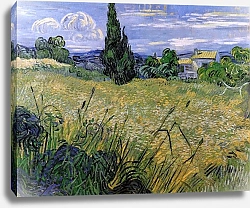 Постер Ван Гог Винсент (Vincent Van Gogh) Зеленое пшеничное поле с кипарисом