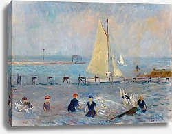 Постер Глакенс Уильям Джеймс Морской пейзаж с шестью купальщиками, Беллпорт