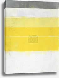 Постер Серая абстракция с желтыми полосами