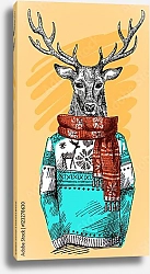 Постер Олень в вязаном свитере