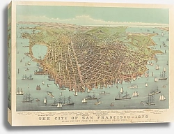Постер Куррье&Ивес The city of San Francisco, 1878 ; birds eye view from the Bay looking south-west