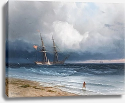 Постер Пейзажи Ивана Айвазовского Корабль у берега