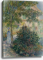 Постер Моне Клод (Claude Monet) Camille Monet in the Garden at Argenteuil, 1876