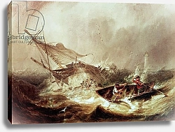 Постер Кармайкл Джон Rowing to rescue shipwrecked sailors off the Northumberland Coast