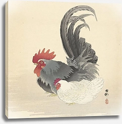 Постер Косон Охара Hen and rooster