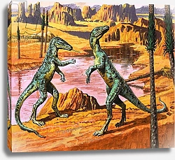Постер Пэйн Роджер Saltoposuchus, illustration from 'In the Days of the Dinosaurs, Discovery in the Desert,' 1980