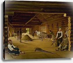 Постер Венецианов Алексей Молотильный амбар