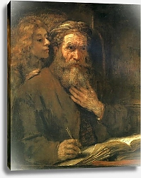 Постер Рембрандт (Rembrandt) Евангелист Матфей и ангел