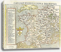 Постер Карта Франции, 1548 г. 1