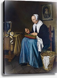 Постер Аак Йоханс Престарелая женщина за шитьем