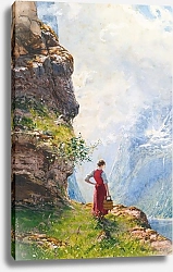 Постер Даль Ганс Молодая Девушка На Берегу Фьорда