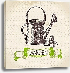 Постер Иллюстрация с лейкой