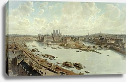 Постер Хоффбауер Федор Панорамный вид на Париж 1588 года с крыш Лувра со строящегося Пон-Неф