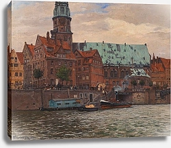 Постер Каллморген Фридрих Вид на церковь Святой Екатерины в Гамбурге