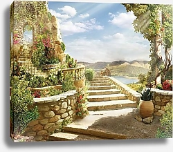 Постер Итальянский средиземноморский пейзаж №4