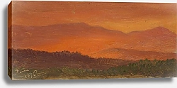 Постер Черч Фредерик Долина Гудзона и далекие горы на закате