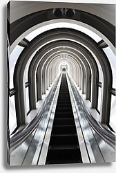 Постер Футуристический тоннель с эскалатором