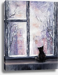 Постер Кот и зима