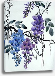 Постер Ветки цветущей глицинии