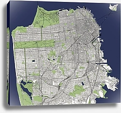 Постер Гармония холмов Сан-Франциско: карта города мечты