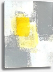 Постер Жёлто-серая абстракция с квадратами