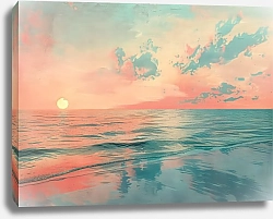 Постер Pink horizon at sunset