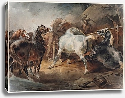 Постер Жерико Теодор Fighting Horses