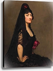 Постер Уотсон Джордж Portrait of Marcelle Azra Hincks, Countess Morphy, wearing a Spanish mantilla