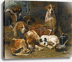 Постер Эммс Джон Нью-Форестские Гончие И Терьер В Своих Домиках После Охоты