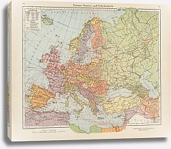 Постер Фридрих Эрнст Europa, Staaten- und Verkehrskarte