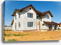 Постер Новый загородный дом из блоков