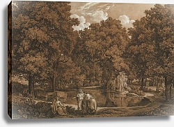 Постер Рейнхарт Йоханн Arcadian Landscape with Three Figures at a Lake
