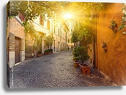 Постер Италия, Рим. Old street in Trastevere