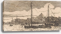 Постер Грондхаут Виллем Schepen op het IJ in Amsterdam