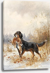 Постер Мюллер Моритц Собака с кроликом