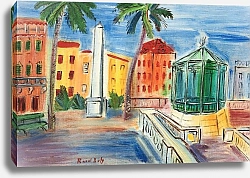 Постер Дюфи Рауль Площадь Йера, Обелиск и эстрада с музыкой