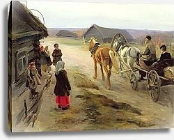 Постер Степанов Алексей Arrival of a School-Mistress in the Country, c.1908-14