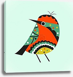 Постер Декоративная красочная птичка