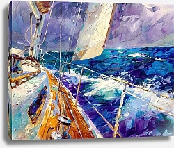 Постер Yacht in the raging sea