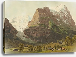 Постер Бидерманн Йоханн Grindelwald, unterer Gletscher mit Eiger