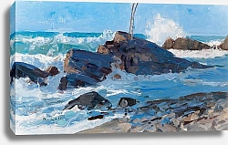 Постер Зофф Альфред Stormy Seas on a Rocky Coast