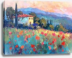 Постер Poppy fields at the doorstep