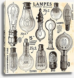 Постер Винтажные лампочки