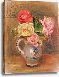 Постер Ренуар Пьер (Pierre-Auguste Renoir) Roses in a pottery vase