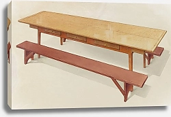 Постер Смит Х. Альфред Shaker Refectory Table with Benches