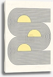 Постер Wawed arch and sun poster illustration in minimalistic style