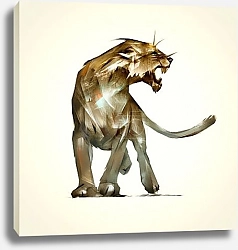 Постер Иллюстрация хищной львицы