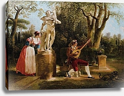 Постер Сабле Жак Elegante Listening To A Guitar Player In A Park In Rome